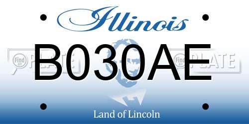 B030AE Illinois License Plate