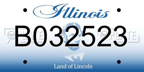 B032523 Illinois License Plate
