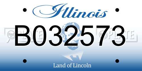 B032573 Illinois License Plate
