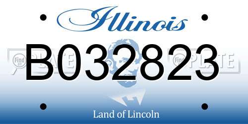 B032823 Illinois License Plate