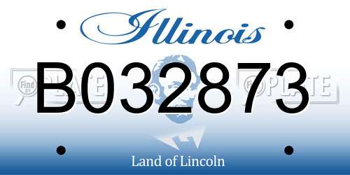 B032873 Illinois License Plate