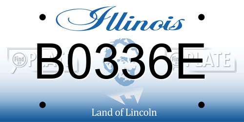 B0336E Illinois License Plate