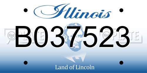 B037523 Illinois License Plate