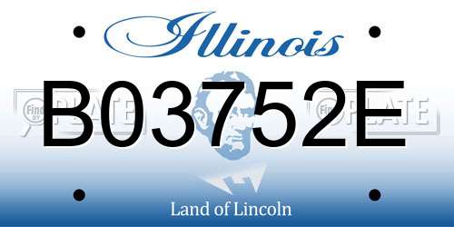 B03752E Illinois License Plate
