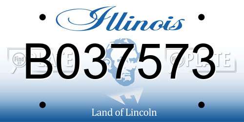 B037573 Illinois License Plate