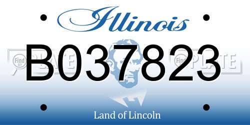 B037823 Illinois License Plate