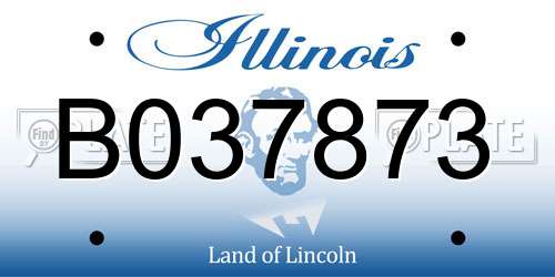 B037873 Illinois License Plate
