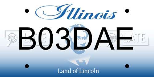 B03DAE Illinois License Plate