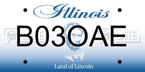 B03OAE Illinois License Plate