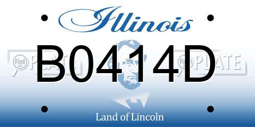 B0414D Illinois License Plate