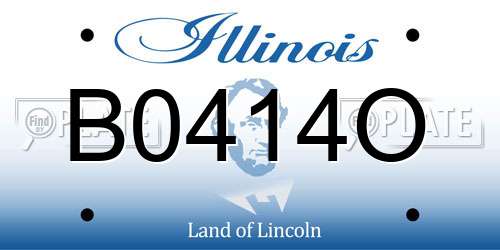 B0414O Illinois License Plate