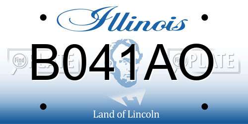 B041AO Illinois License Plate