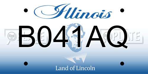 B041AQ Illinois License Plate
