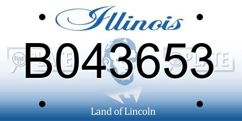 B043653 Illinois License Plate