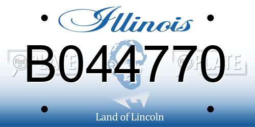 B044770 Illinois License Plate
