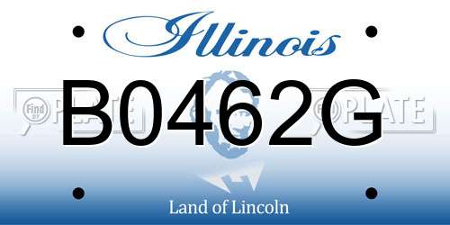 B0462G Illinois License Plate