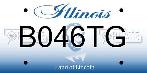 B046TG Illinois License Plate