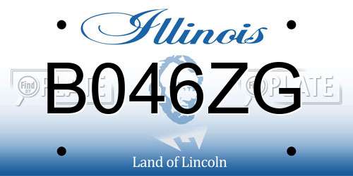 B046ZG Illinois License Plate