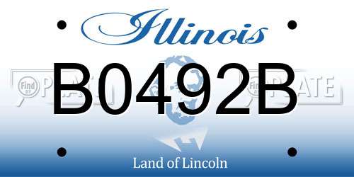B0492B Illinois License Plate