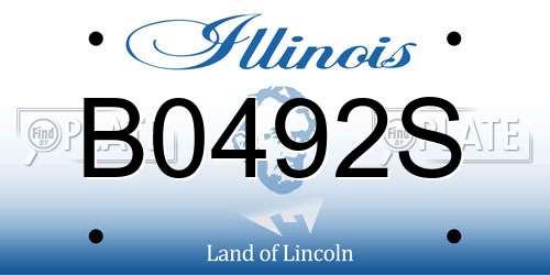 B0492S Illinois License Plate