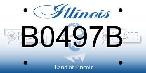 B0497B Illinois License Plate