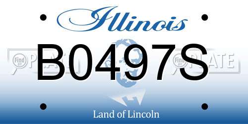 B0497S Illinois License Plate