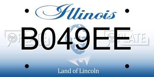 B049EE Illinois License Plate