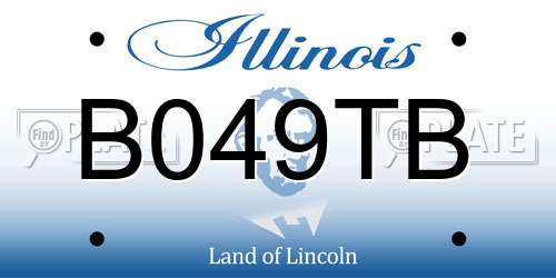 B049TB Illinois License Plate