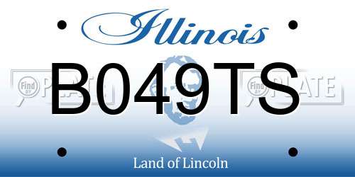 B049TS Illinois License Plate