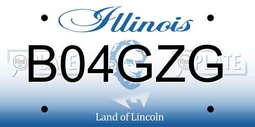 B04GZG Illinois License Plate