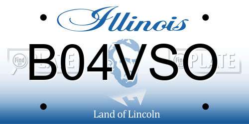 B04VSO Illinois License Plate