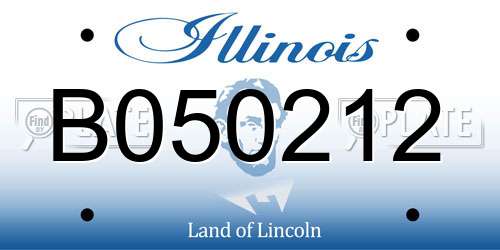 B050212 Illinois License Plate