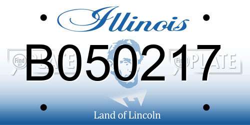 B050217 Illinois License Plate