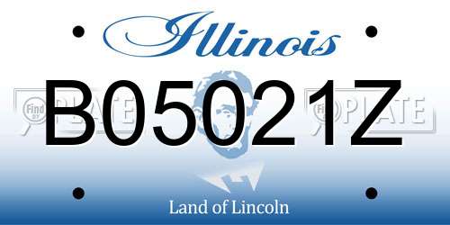 B05021Z Illinois License Plate