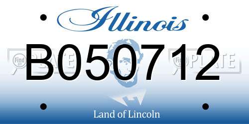 B050712 Illinois License Plate