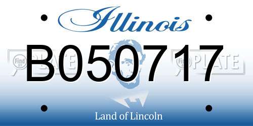 B050717 Illinois License Plate
