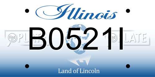 B0521I Illinois License Plate