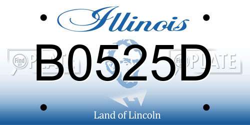 B0525D Illinois License Plate