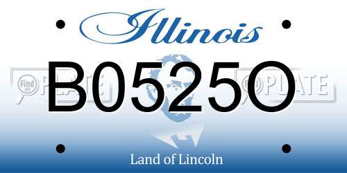 B0525O Illinois License Plate
