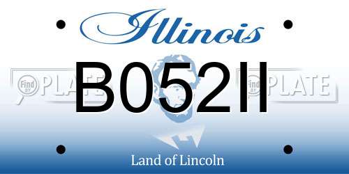 B052II Illinois License Plate