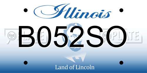 B052SO Illinois License Plate