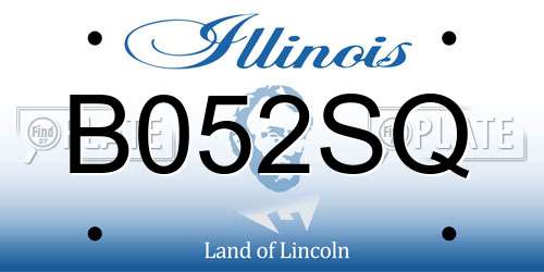 B052SQ Illinois License Plate