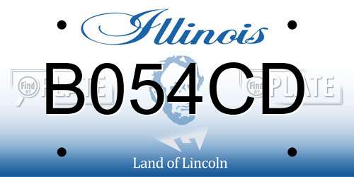 B054CD Illinois License Plate
