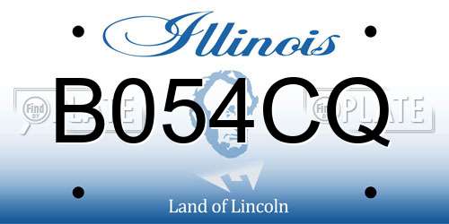 B054CQ Illinois License Plate
