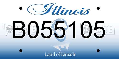 B055105 Illinois License Plate