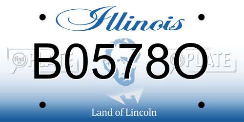 B0578O Illinois License Plate