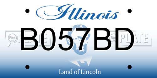 B057BD Illinois License Plate