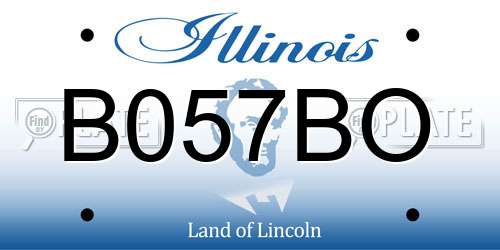 B057BO Illinois License Plate