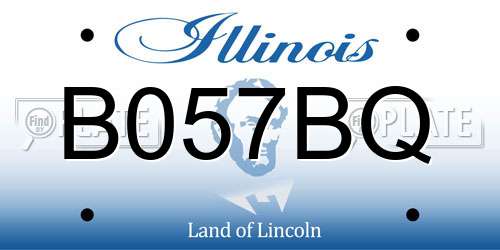 B057BQ Illinois License Plate