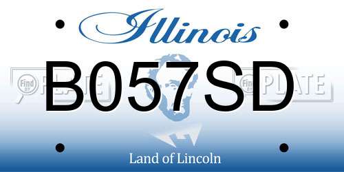 B057SD Illinois License Plate